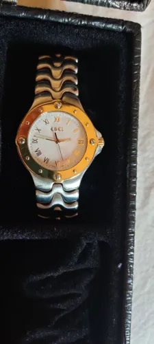 Relógio Suíço Ebel Quartz Sportwave caixa 36mm - banhado em ouro 18K
