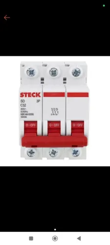Disjuntor tripolar C32A steck