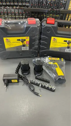 Furadeira e parafusadeira com duas bateria na promoção ?