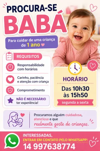 PROCURO BABÁ URGENTE.