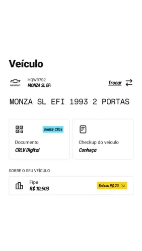 Chevrolet Monza GL 1.8 Efi/ SL/ L/ 650/barc. 2e4p (álcool) 1993