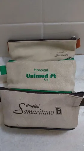 Kit de necessaires do Hospital Unimed e Hospital Samaritano