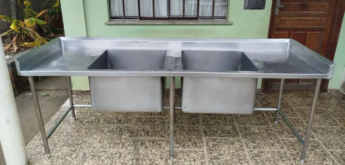 Pia de inox 2 cubas fundas 2.34X70