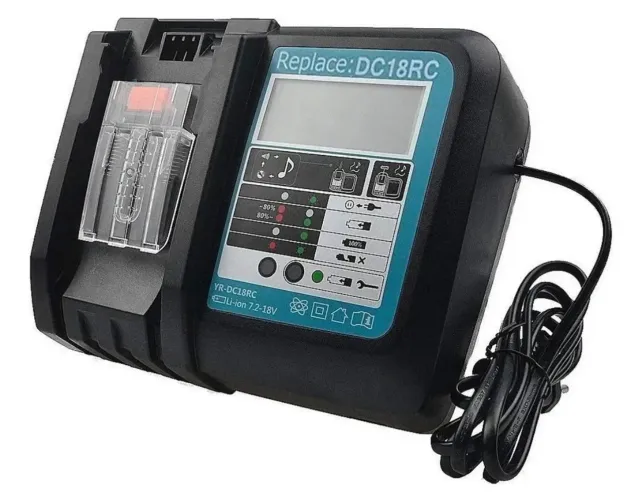 Carregador digital para makita 18v substitui DC18RC