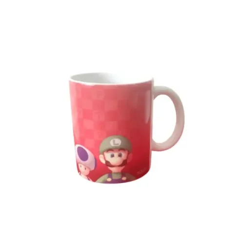 Caneca Porcelana Vermelha Personagem Mário
