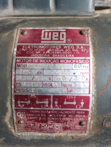 Motor monofásico Weg 1/3 cv