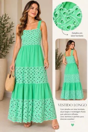 Vestido lindo verde tamanho 42