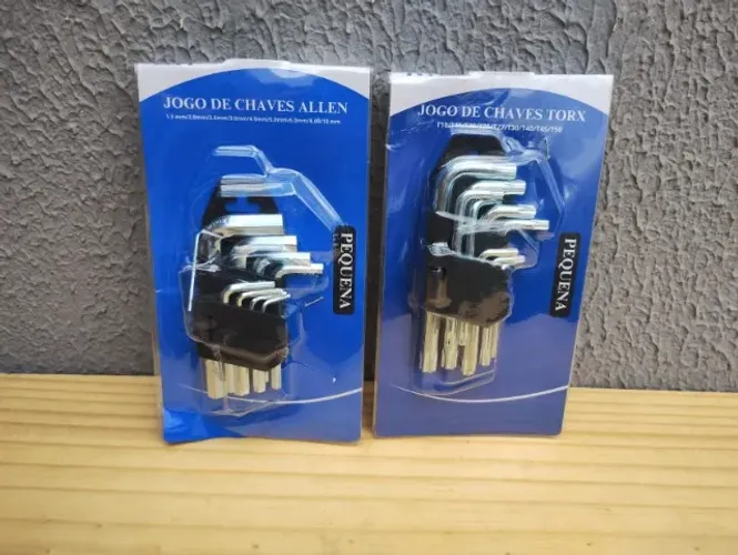 Jogo 18 peças de Chaves Allen + Chaves Torx Pequenas