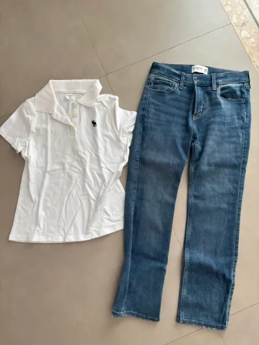 Camisa polo e jeans Abercrombie 11-12 anos