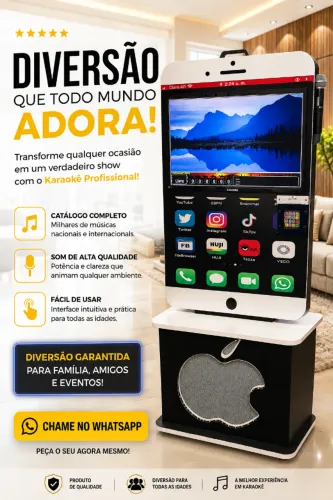 ? KARAOKÊ EXCLUSIVO DE 28" ? KARAOKÊ + DVDOKÊ + MICROFONE SEM FIO!