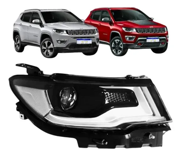 Farol Jeep Compass 2017 2018 2019 2020 21 C/led Lado Direito Direito/passageiro