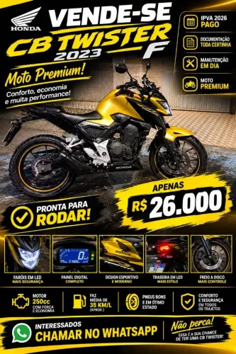 Venda de moto CB Twister dourada