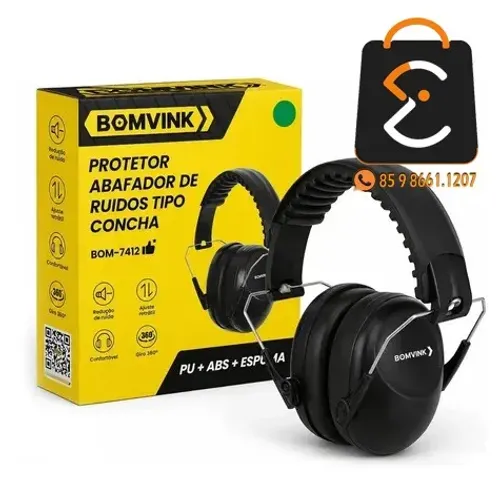 Abafador de Ruidos Tipo Concha Ajustavel Profissional BOM-7412