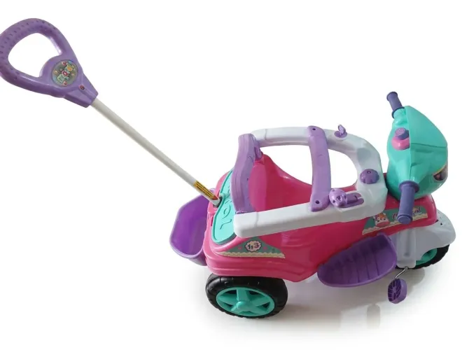 Carrinho Passeio Empurrador Pedal Triciclo Baby City Menina