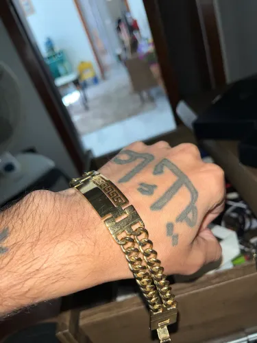 corrente e bracelete folheado 18K
