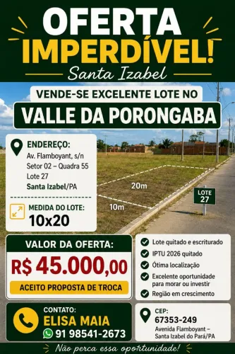 Terreno Valle Porongaba Santa Isabel