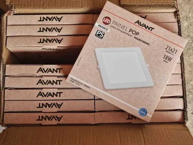 [16 UNIDADES] Painel LED Avant POP 18w 21x21 Embutir