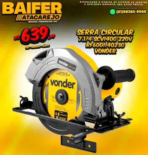 Serra Circular 7.1/4 SCV1400 220v RF6001140230 Vonder