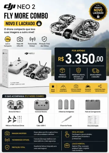 ? DJI NEO 2 FLY MORE COMBO - NOVO E LACRADO ?