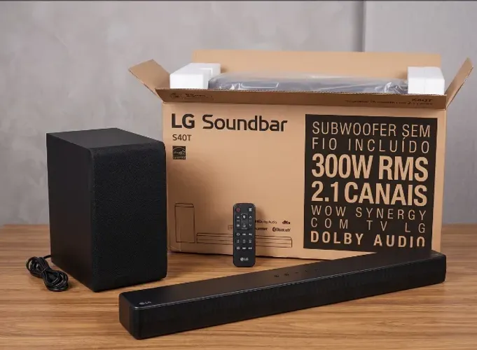 Soundbar LG S40T 300W RMS c/ Subwoofer - Na Caixa (Estado de Nova)