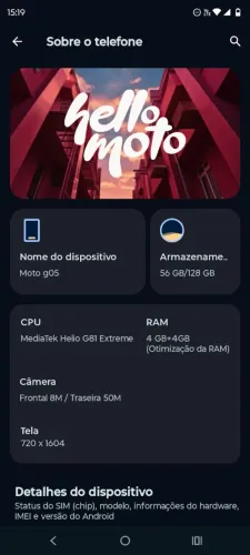 Celular moto g05