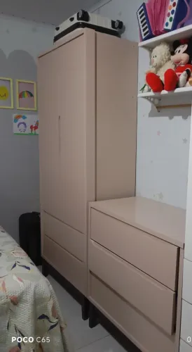 Quarto completo: Guarda Roupa + Cômoda+berço Reller + Colchão Baby Polar