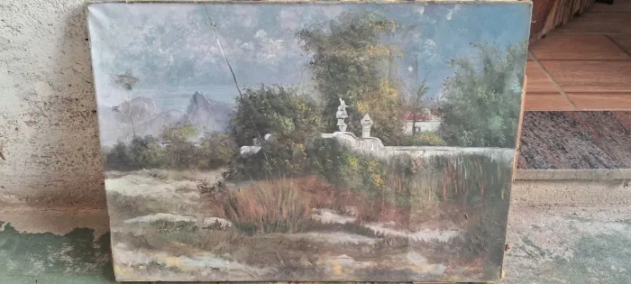 Quadro antigo óleo sobre tela