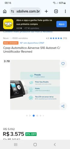 CPAP Aparelho respiratório 