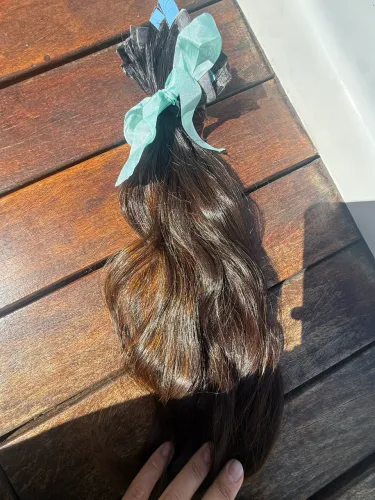 Cabelo Humano Fio Brasileiro Natural Liso - 53cm