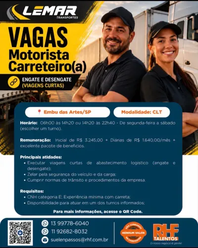 Vagas Motoristas Carreteiros