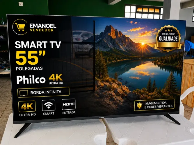Smart tv 55 polegadas semi nova 4k borda infinita !