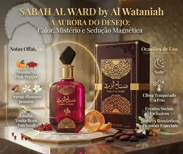Perfume Sabah Al Ward Al Wataniah - Novo e Lacrado