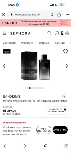 Perfume masculino Antonio Bandeiras The Icon Eau de Parfum 200 ml