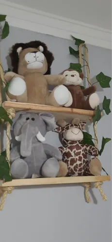 Kit Completo Pelúcia Safari Decoração Nicho, urso de enfeite