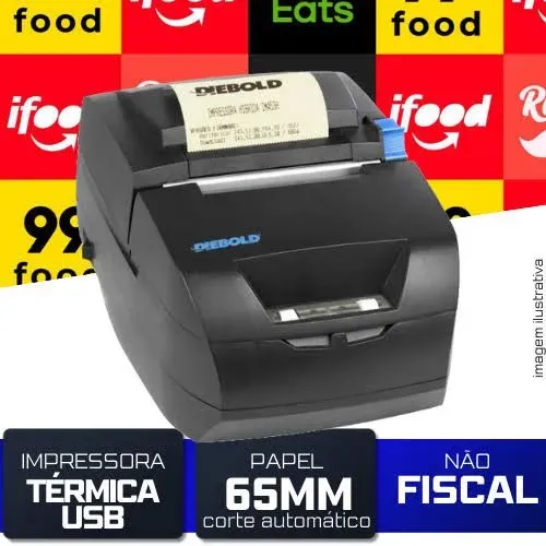 Impressora Térmica Cupom Não Fiscal 80mm Diebold im453 Ideal p/ Delivery e Comercio