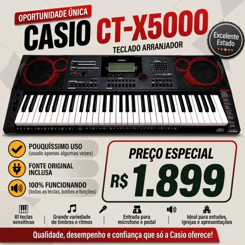 Teclado Casio ct-x5000 Pouquíssimo Uso + Fonte Original ctx5000