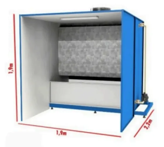 Cabine de Pintura Cortina d'Água IG-010 (1,9m x 1,9m) - Pronta Entrega