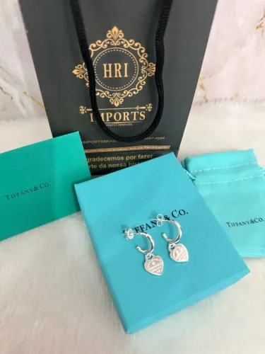 Brinco Coração Tiffany- Prata 925