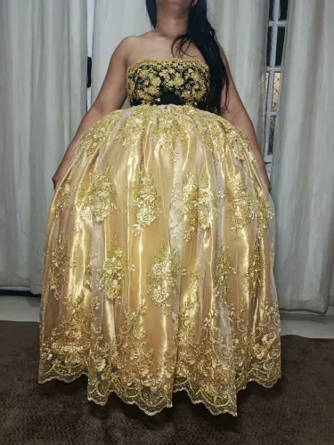 Saia Dourada para Pombagira, Roupa de Umbanda, Candomblé