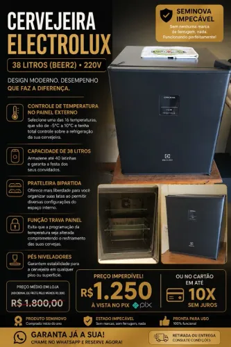 Frigobar Cervejeira 38L novíssimo! Metade do preço do novo