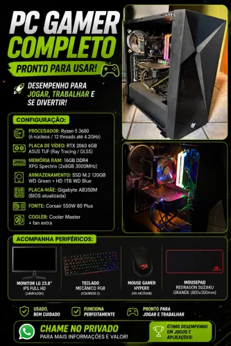 PC GAMER COMPLETO - ACOMPANHA PERIFÉRICOS