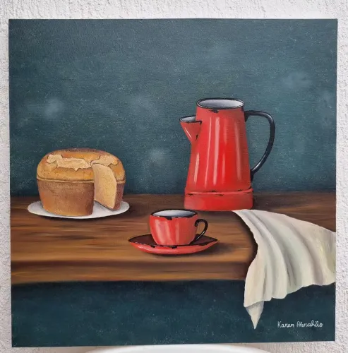 Quadro decorativo óleo sobre tela 50×50cm