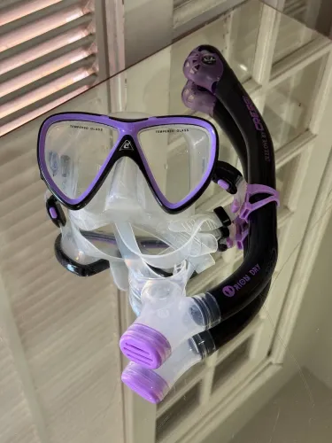 Kit de mergulho CRESSI Ikarus Semi Dry (máscara e snorkel) - Lilás