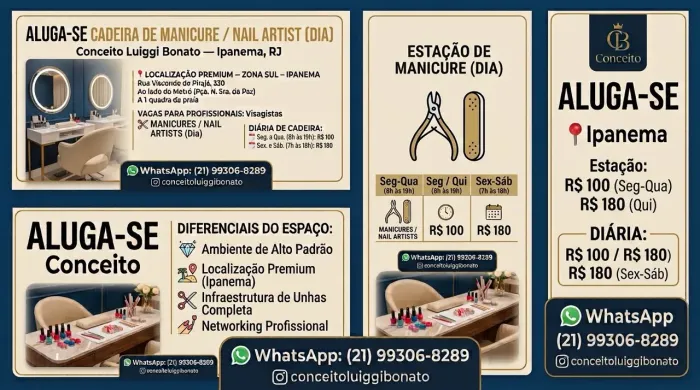 Aluguel de Espaço para Profissionais de Beleza em Ipanema