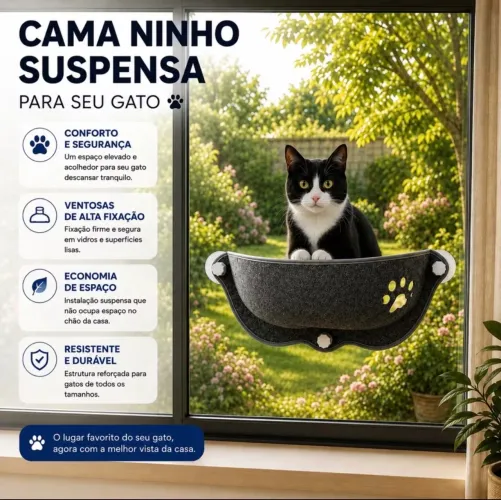 Cama ninho suspensa para gato