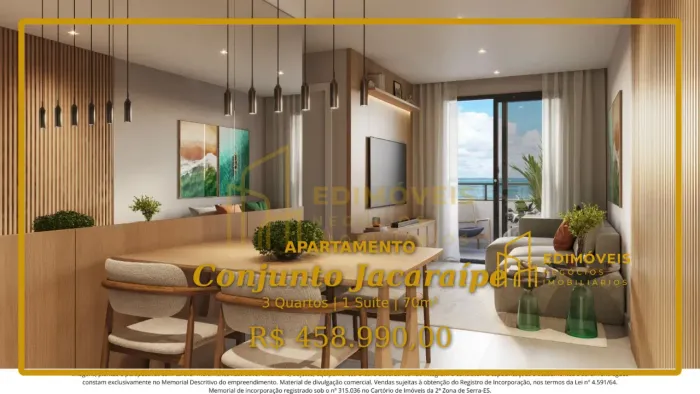Seu espaço ideal em Conjunto Jacaraípe: apartamento de 3 quartos com suíte e área de lazer