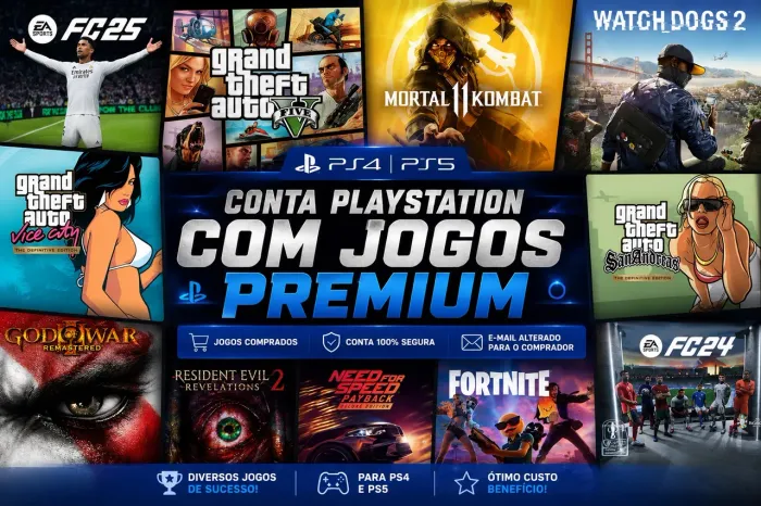 CONTA PLAYSTATION PS4 / PS5 COM JOGOS COMPRADOS 