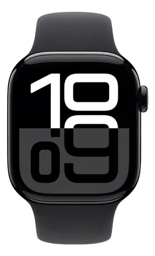 Apple Watch Series 10 GPS ? Caixa preta brilhante de alumínio - 42mm ? Pulseira esportiva