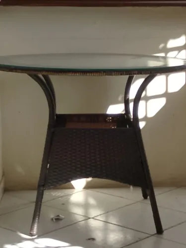 Mesa de vidro redonda 