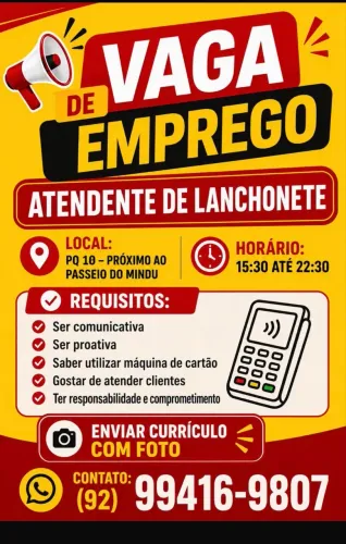 Atendente de Quiosque